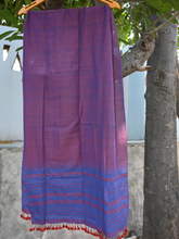 Kala cotton extra weft stole purple colour